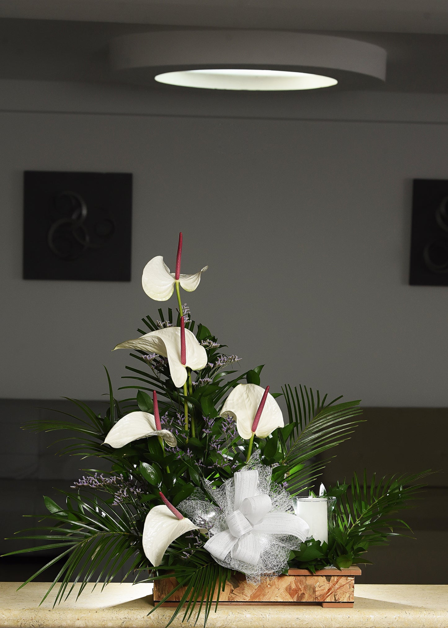 Jardín de anturios grande