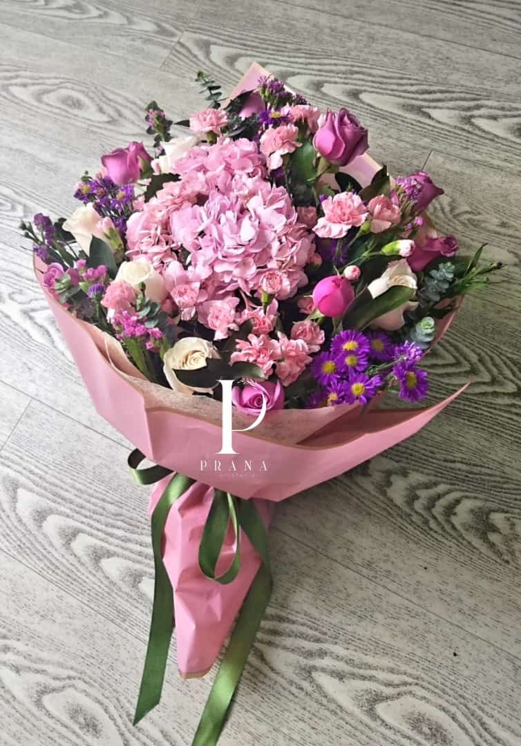 Bouquet con hortensias